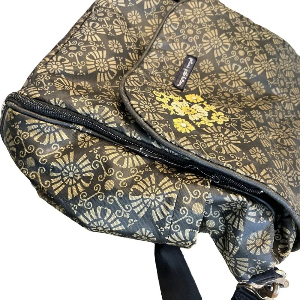 Petunia Pickle Bottom Brown Embroidered Backpack Crossbody Diaper Bag Baby
